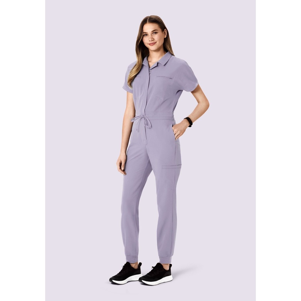 Mandala Ube Cotton Lavender Jumpsuit Women's Size M Scrub Utility Jogger